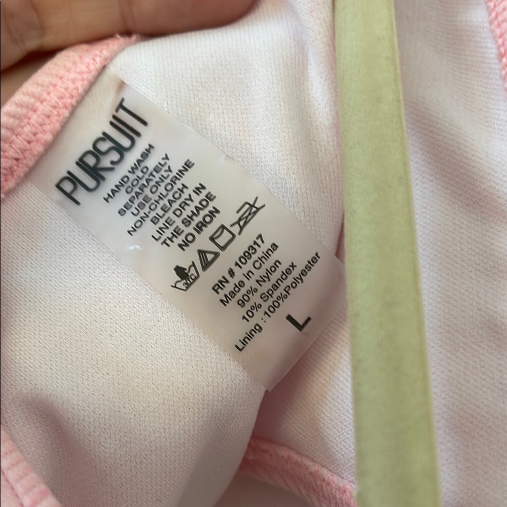 Pursuit | Pink Ribbed Bikini Set Size Large - Picture 10 of 10